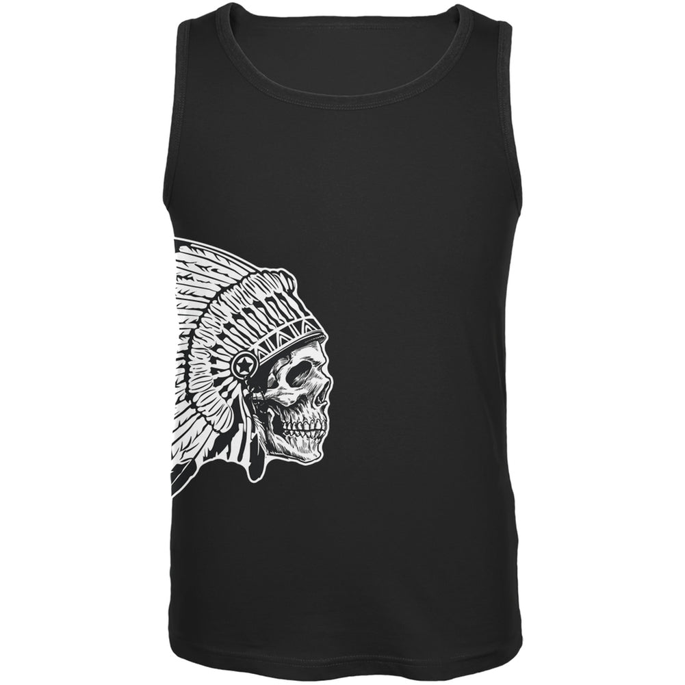 Native American Head Black Adult Tank Top Men's Tank Tops Old Glory 2XL Black 