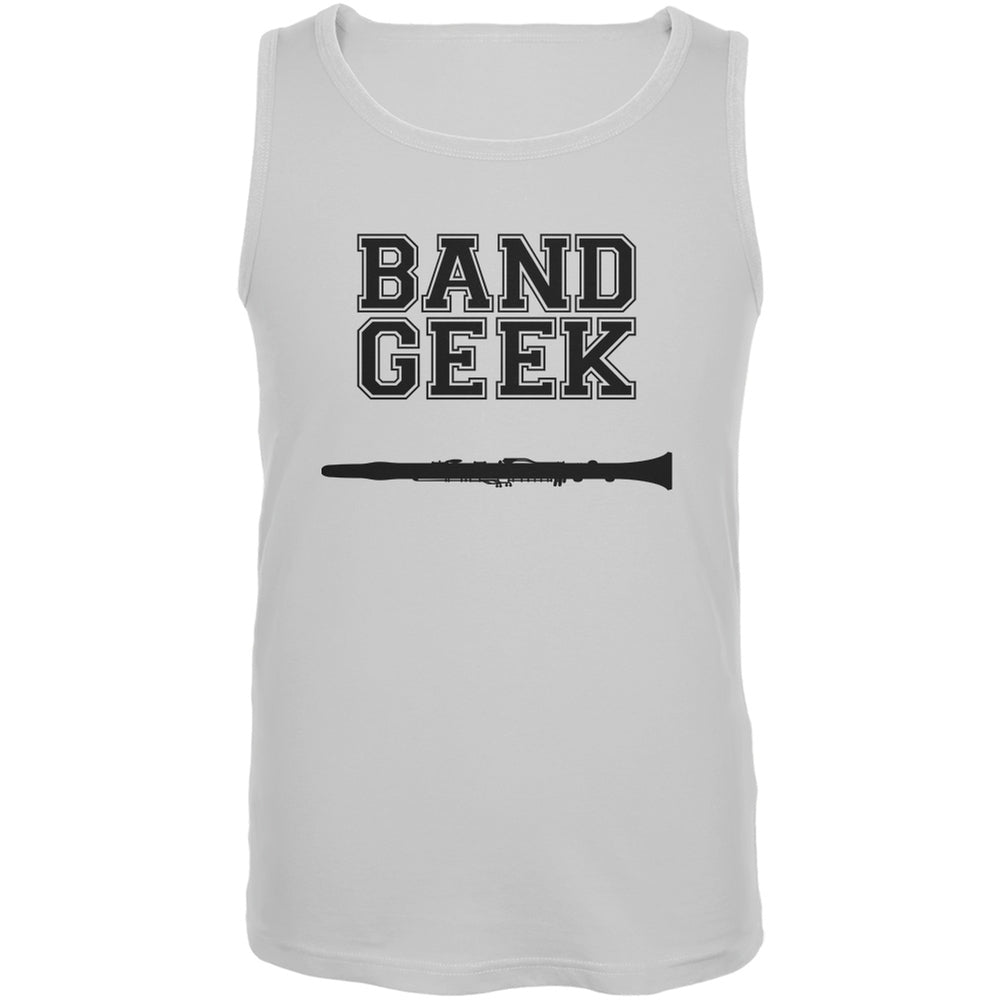 Band Geek Clarinet White Adult Tank Top Men's Tank Tops Old Glory 2XL White 