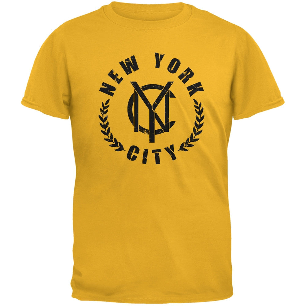 NYC Emblem Gold Adult T-Shirt Men's T-Shirts Old Glory 2XL Yellow 