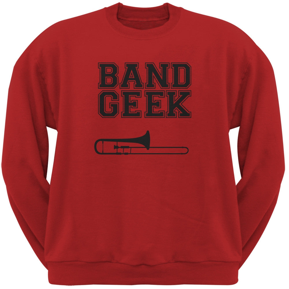 Band Geek Trombone Red Adult Sweatshirt Men's Sweatshirts Old Glory 2XL Red 