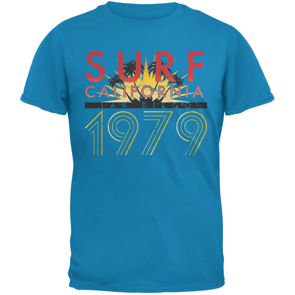 Cali Surf 1979 Sapphire Blue Adult T-Shirt Men's T-Shirts Old Glory 2XL Blue 