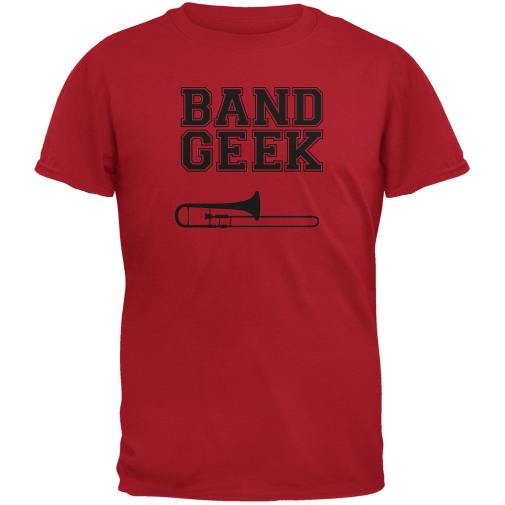 Band Geek Trombone Red Youth T-Shirt Youth T-Shirts Old Glory LG Red 