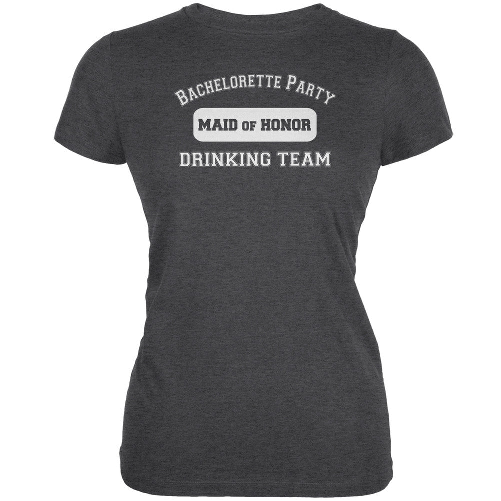 Bachelorette Party Drinking Team MOH Juniors Dark Grey Heather Soft T-Shirt Juniors T-Shirts Old Glory 2XL Grey 