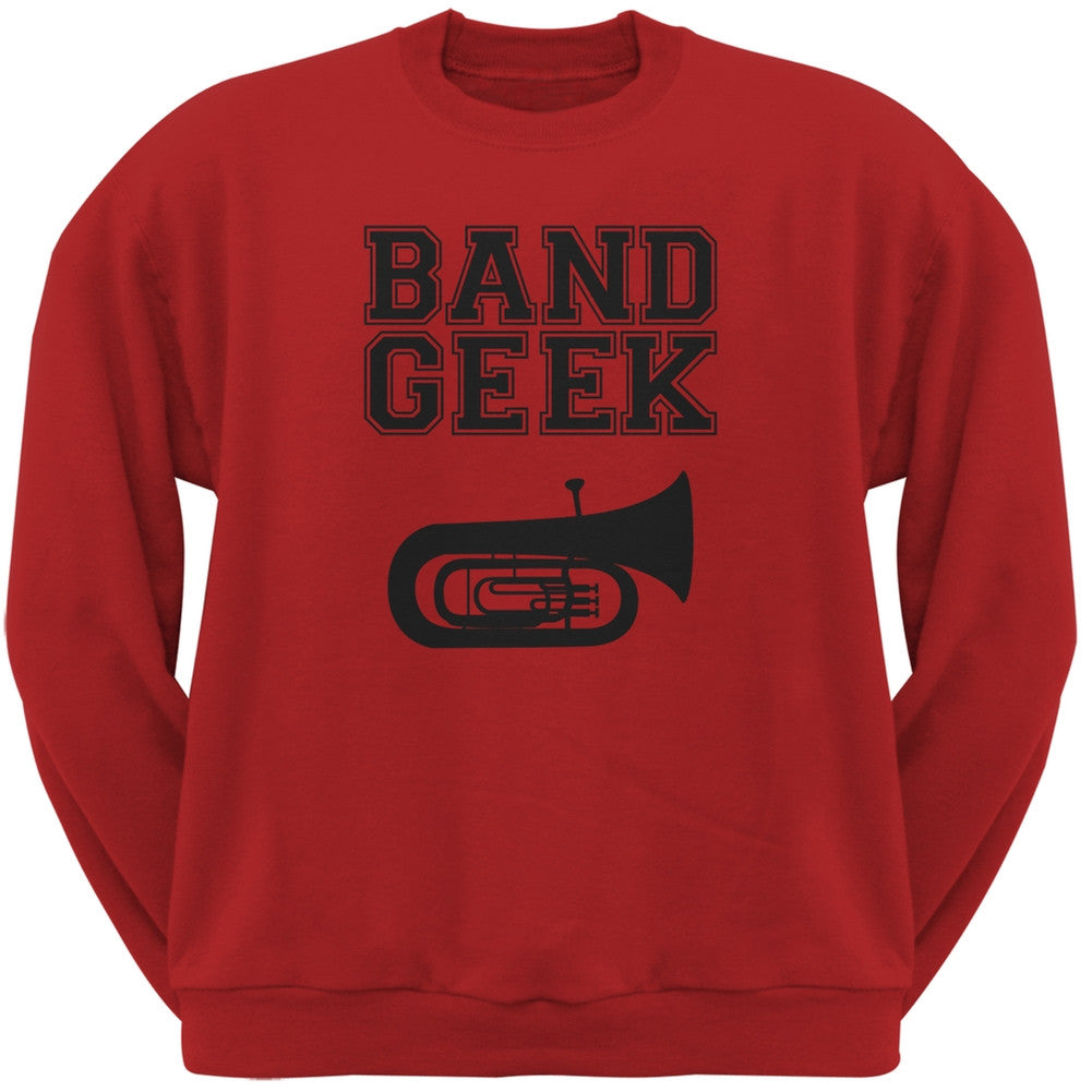 Band Geek Tuba Red Adult Sweatshirt Men's Sweatshirts Old Glory 2XL Red 