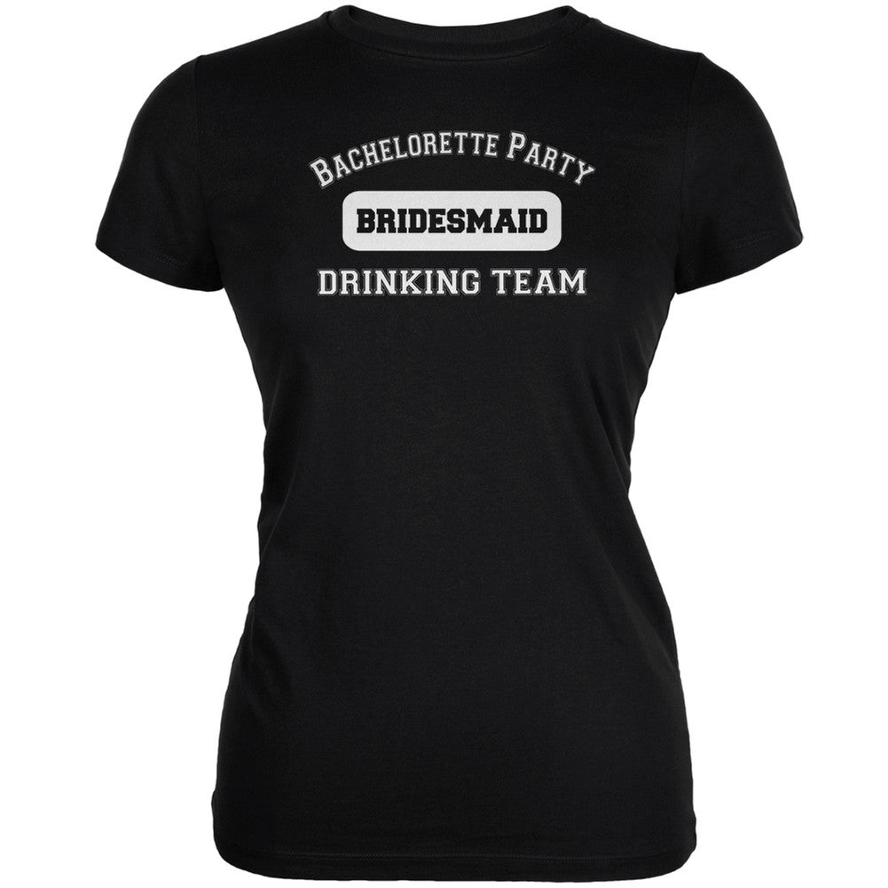 Bachelorette Party Drinking Team Bridesmaid Black Juniors Soft T-Shirt Juniors T-Shirts Old Glory 2XL Black 