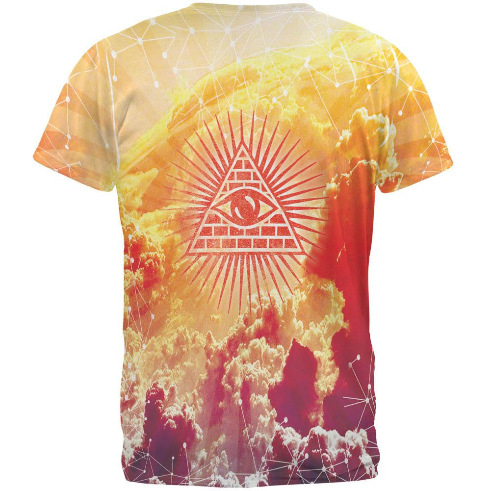 Illuminati Clouds All Over Adult T-Shirt Men's T-Shirts Old Glory   