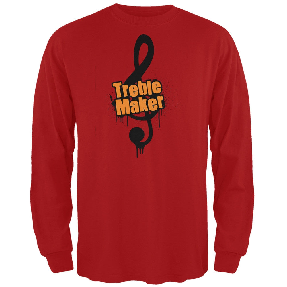 Treble Maker Red Adult Long Sleeve T-Shirt Men's Long Sleeves Old Glory 2XL Red 