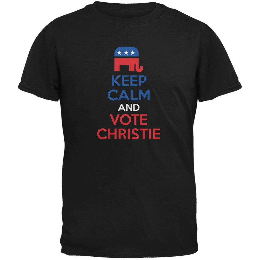 Election 2016 Keep Calm and Vote Christie Black Adult T-Shirt Men's T-Shirts Old Glory 2XL Black 