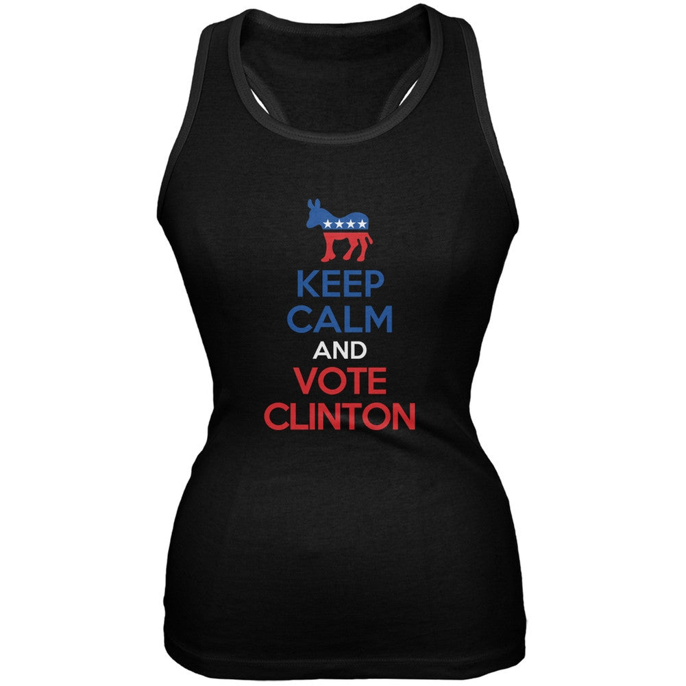 Election 2016 Keep Calm and Vote Clinton Black Juniors Soft Tank Top Juniors Tank Tops Old Glory 2XL Black 