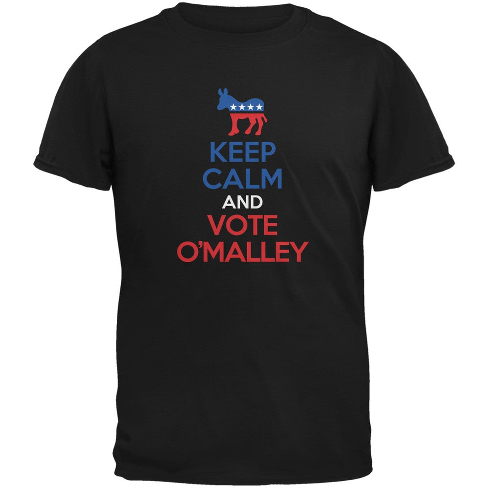 Election 2016 Keep Calm and Vote O'Malley Black Adult T-Shirt Men's T-Shirts Old Glory 2XL Black 