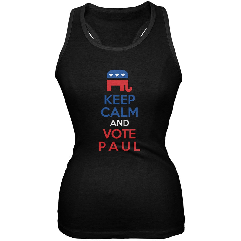 Election 2016 Keep Calm and Vote Paul Black Juniors Soft Tank Top Juniors Tank Tops Old Glory 2XL Black 