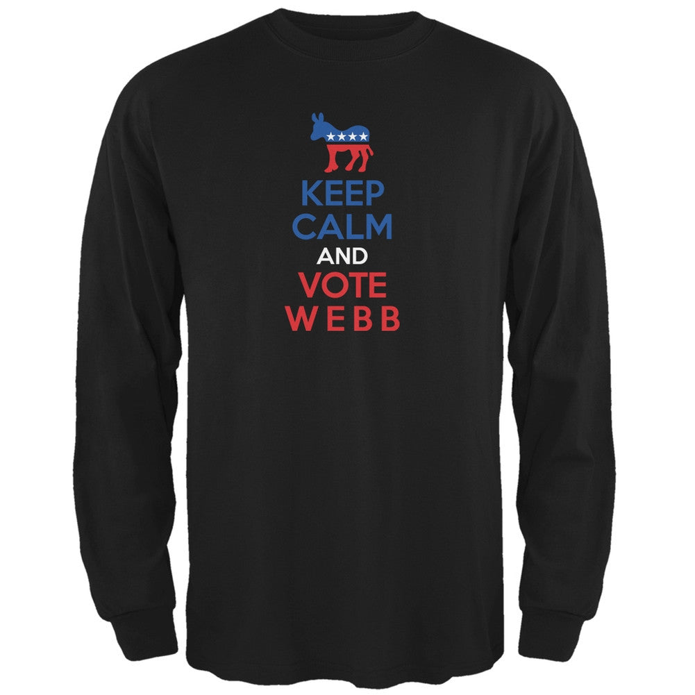 Election 2016 Keep Calm and Vote Webb Black Adult Long Sleeve T-Shirt Men's Long Sleeves Old Glory 2XL Black 