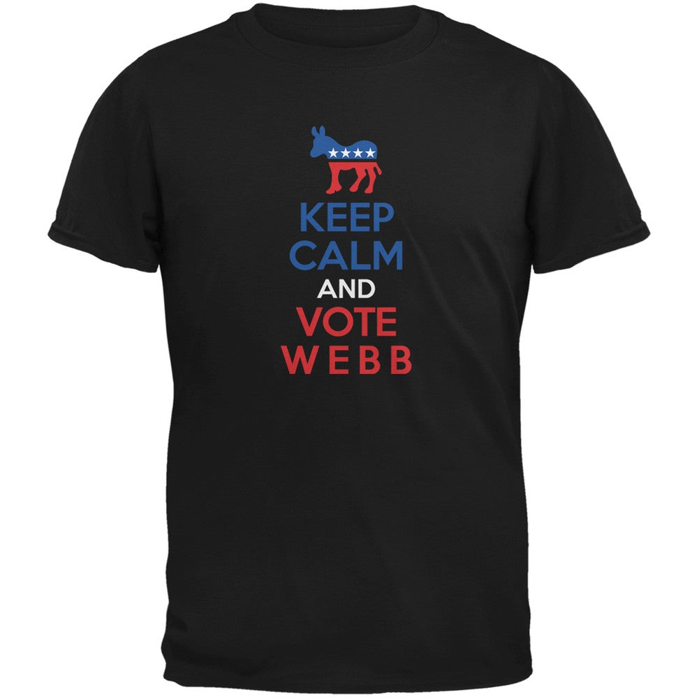 Election 2016 Keep Calm and Vote Webb Black Adult T-Shirt Men's T-Shirts Old Glory 2XL Black 