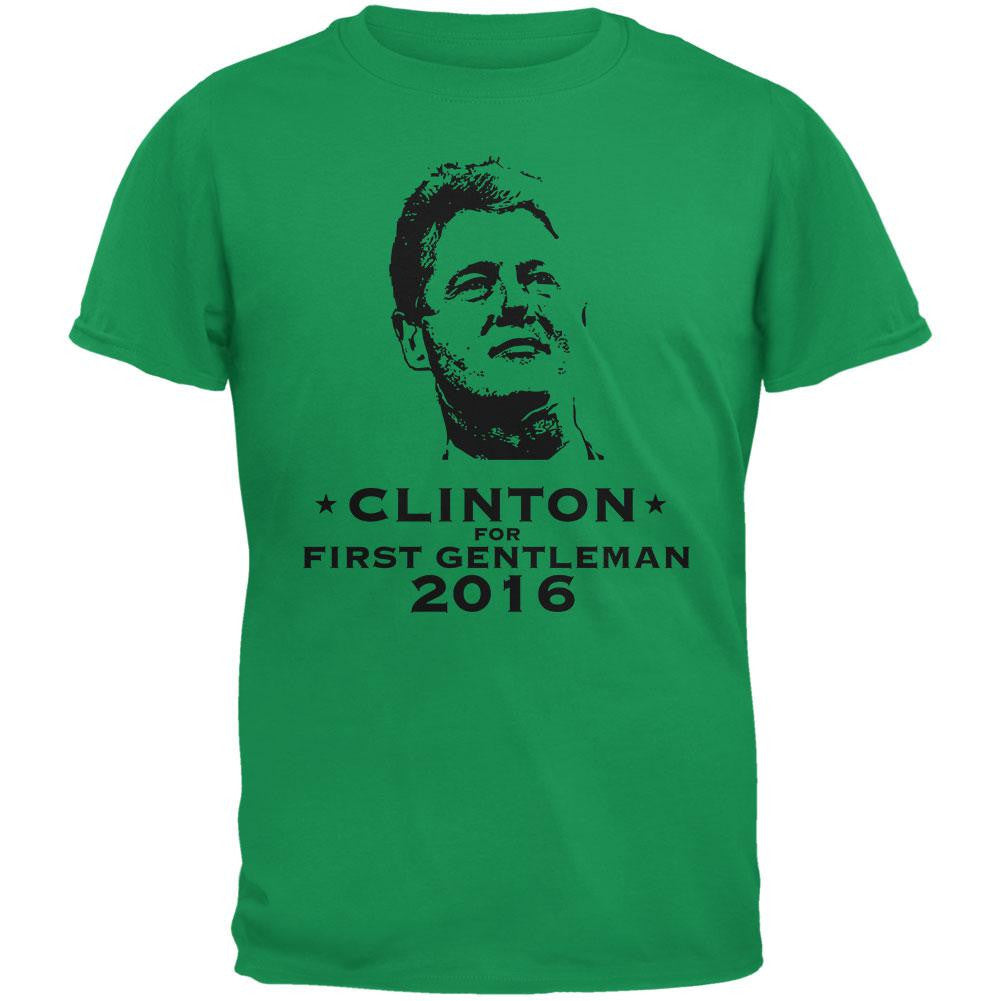 Election Clinton For First Gentleman Irish Green Adult T-Shirt Men's T-Shirts Old Glory 2XL Green 