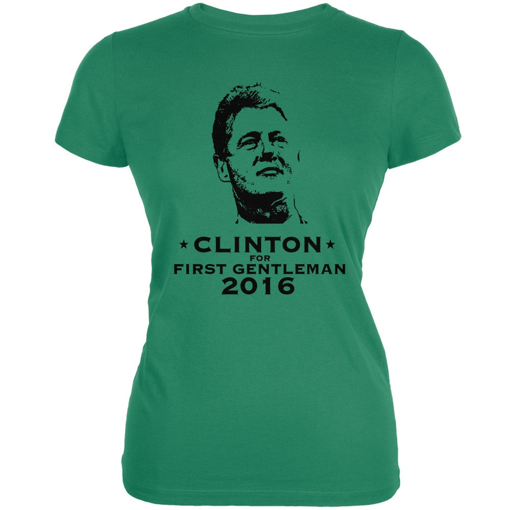 Election Clinton For First Gentleman Kelly Green Juniors Soft T-Shirt Juniors T-Shirts Old Glory 2XL Green 