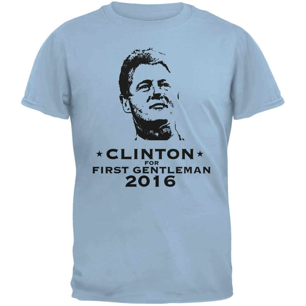 Election Clinton For First Gentleman Light Blue Adult T-Shirt Men's T-Shirts Old Glory 2XL Blue 