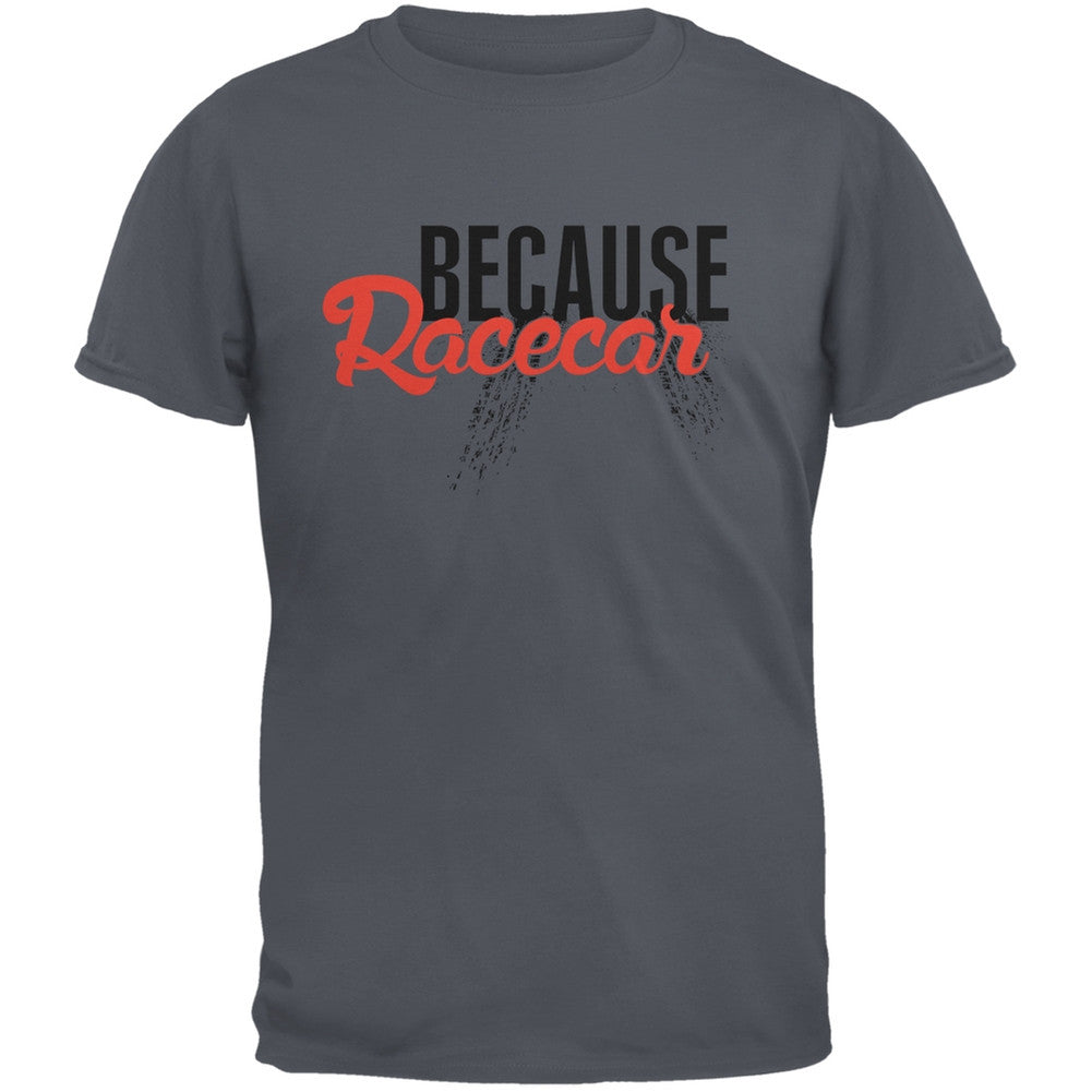 Because Racecar Charcoal Grey Adult T-Shirt Men's T-Shirts Old Glory 2XL Grey 