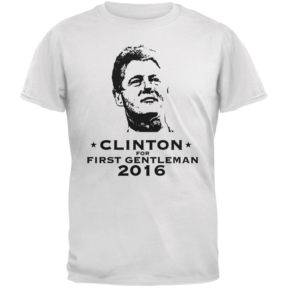 Election Clinton For First Gentleman White Adult T-Shirt Men's T-Shirts Old Glory 2XL White 