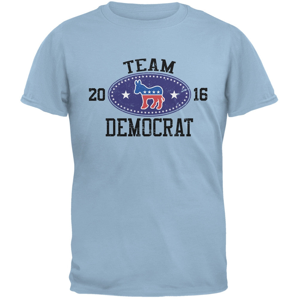 Election Team Democrat 2016 Light Blue Adult T-Shirt Men's T-Shirts Old Glory 2XL Blue 