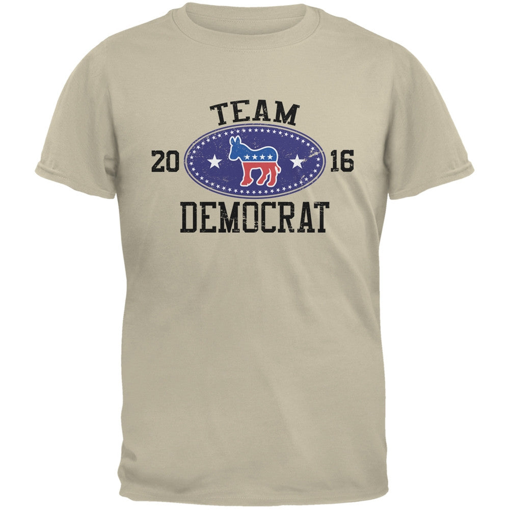 Election Team Democrat 2016 Sand Adult T-Shirt Men's T-Shirts Old Glory 2XL Off-White 