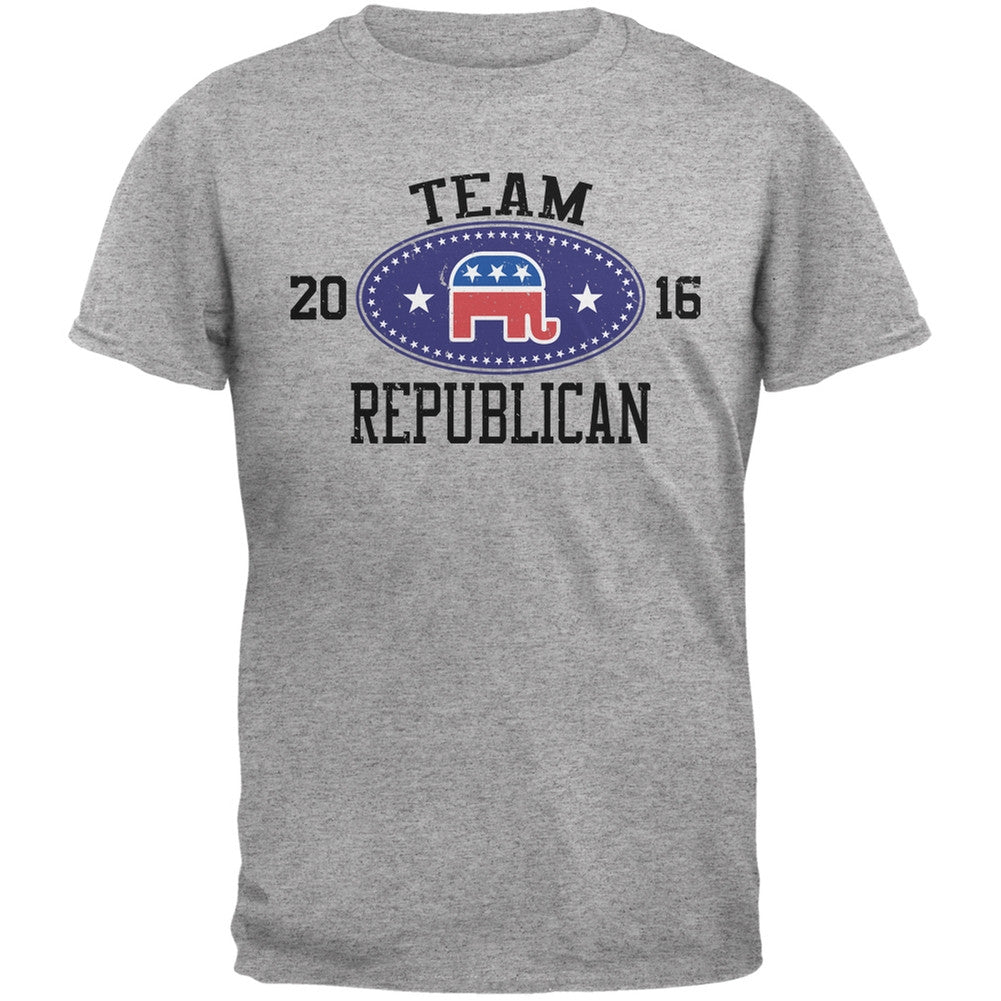 Election Team Republican 2016 Heather Grey Adult T-Shirt Men's T-Shirts Old Glory 2XL Grey 