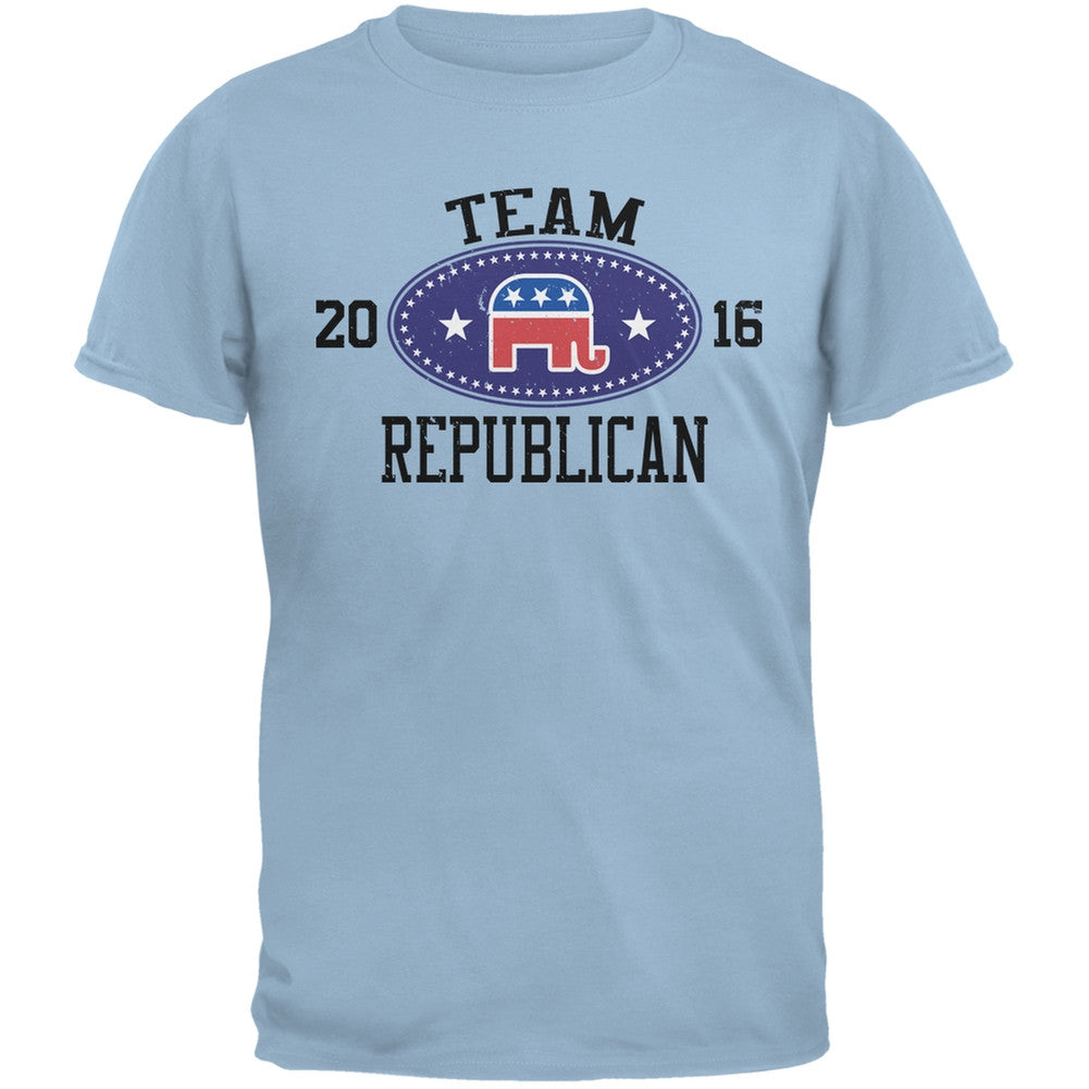 Election Team Republican 2016 Light Blue Adult T-Shirt Men's T-Shirts Old Glory 2XL Blue 