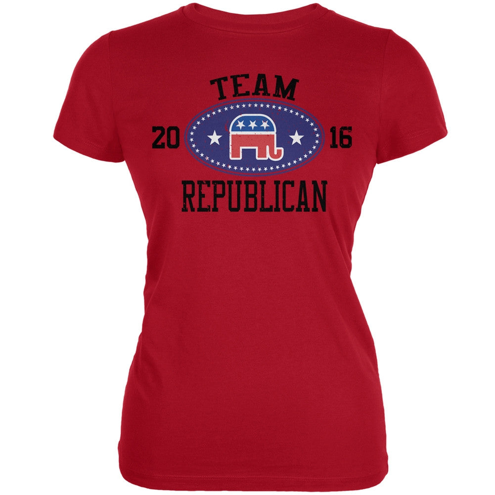 Election Team Republican 2016 Red Juniors Soft T-Shirt Juniors T-Shirts Old Glory 2XL Red 