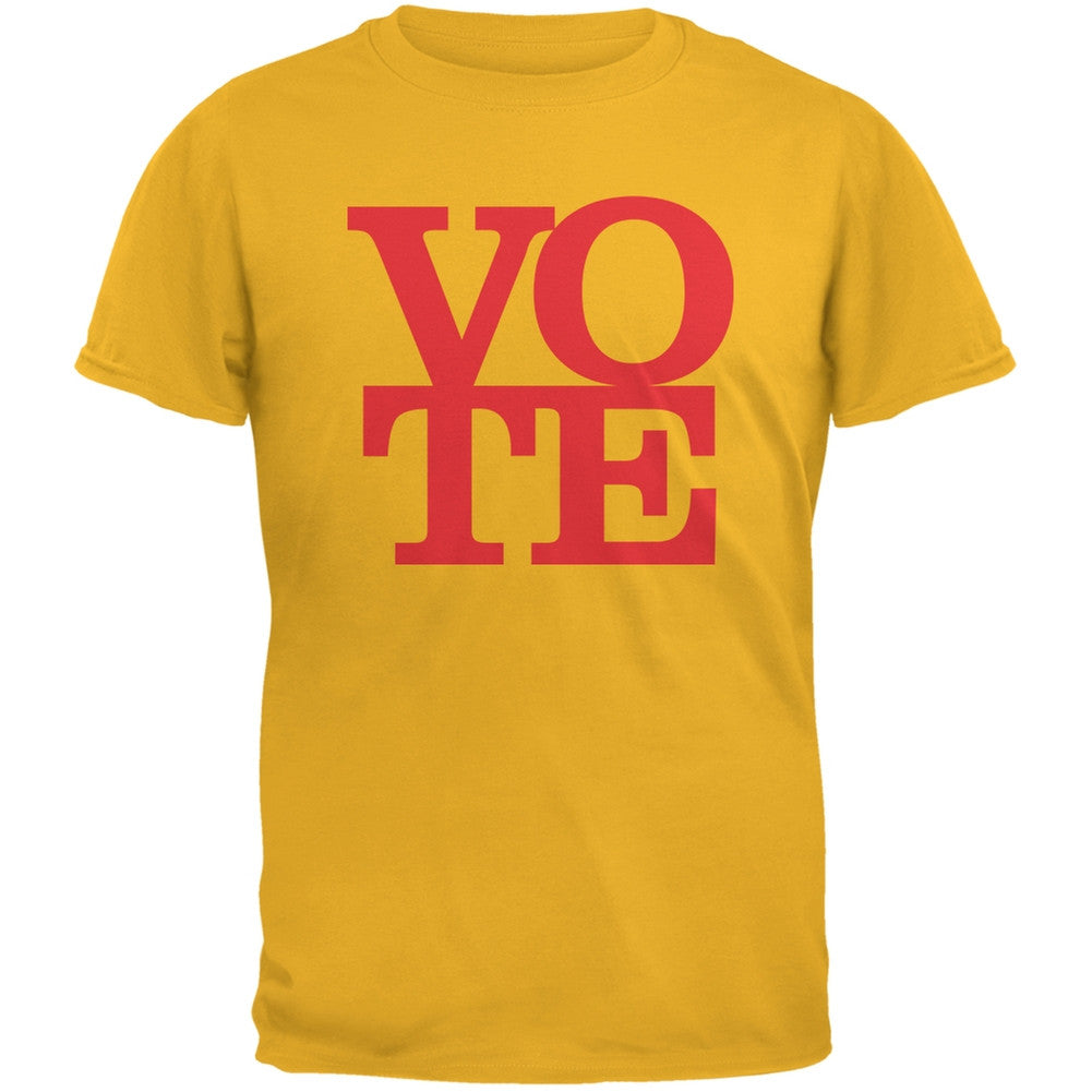 Election Vote Stacked Yellow Adult T-Shirt Men's T-Shirts Old Glory 2XL Yellow 