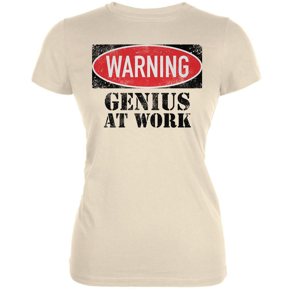 Genius At Work Cream Juniors Soft T-Shirt Juniors T-Shirts Old Glory 2XL Off-White 