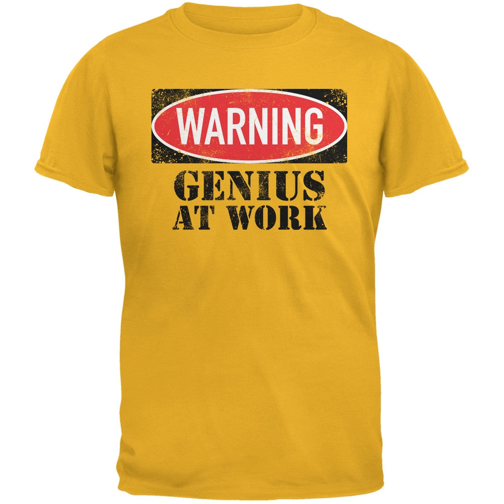 Genius At Work Gold Adult T-Shirt Men's T-Shirts Old Glory 2XL Yellow 