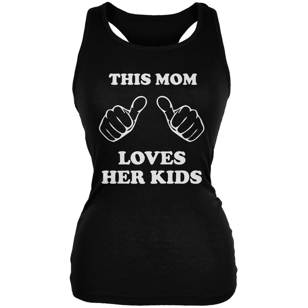 Mother's Day - This Mom Loves Her Kids Black Juniors Soft Tank Top Juniors Tank Tops Old Glory 2XL Black 