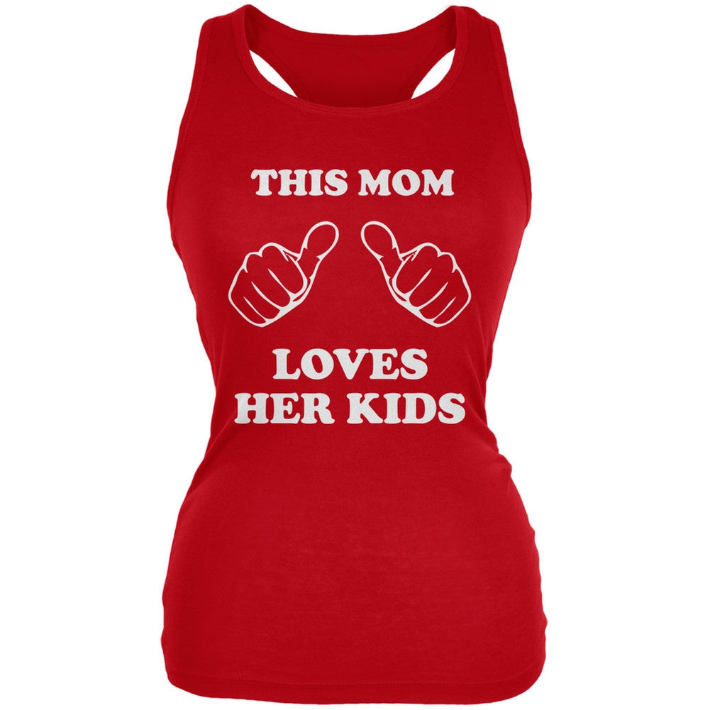 Mother's Day - This Mom Loves Her Kids Red Juniors Soft Tank Top Juniors T-Shirts Old Glory 2XL Red 