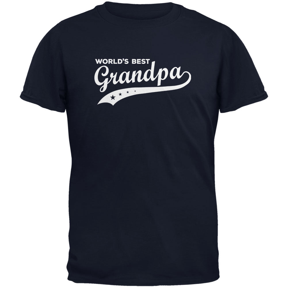 Father's Day - World's Best Grandpa Black Adult T-Shirt Men's T-Shirts Father's Day 2XL Black 