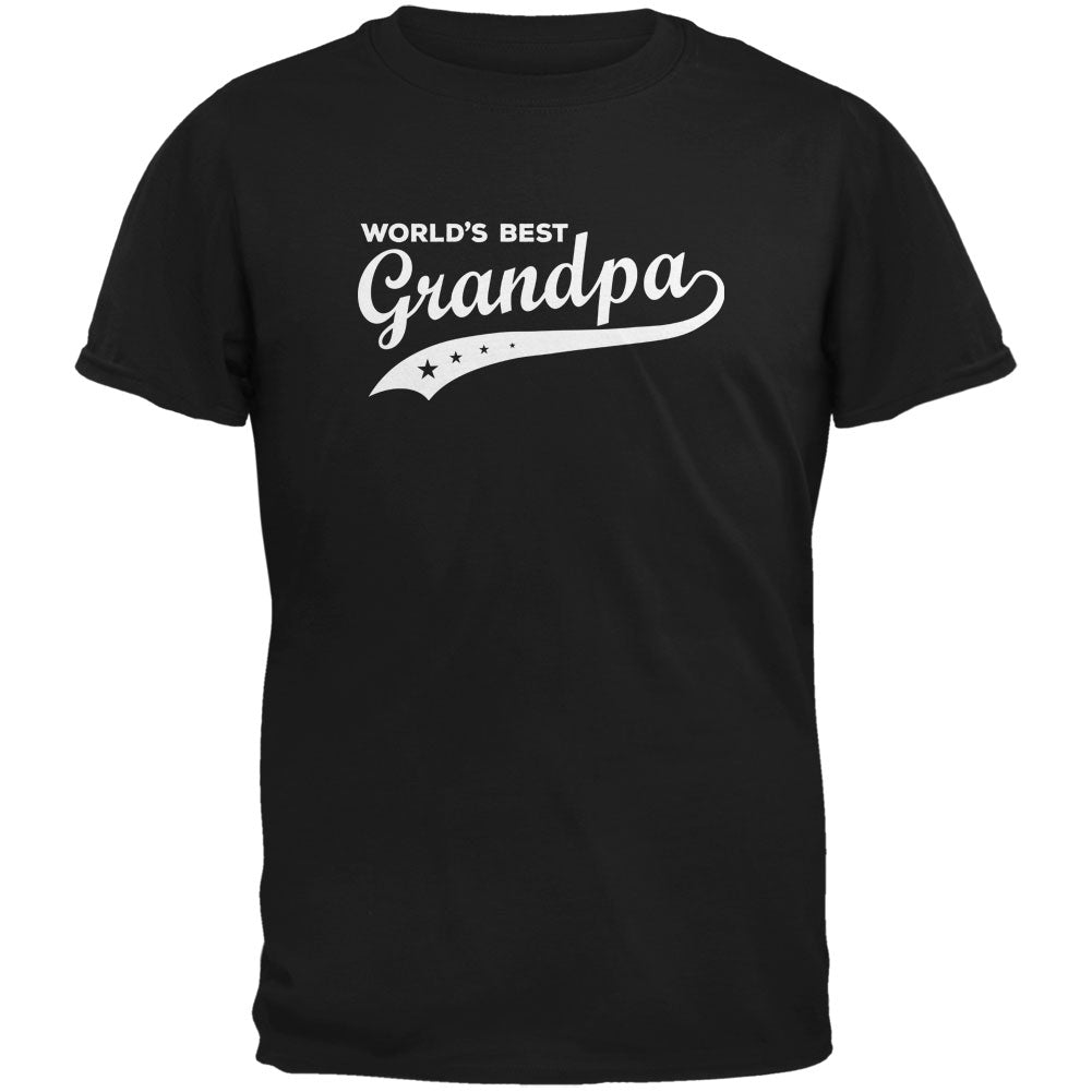 Father's Day - World's Best Grandpa Navy Adult T-Shirt Men's T-Shirts Father's Day 2XL Dark Blue 