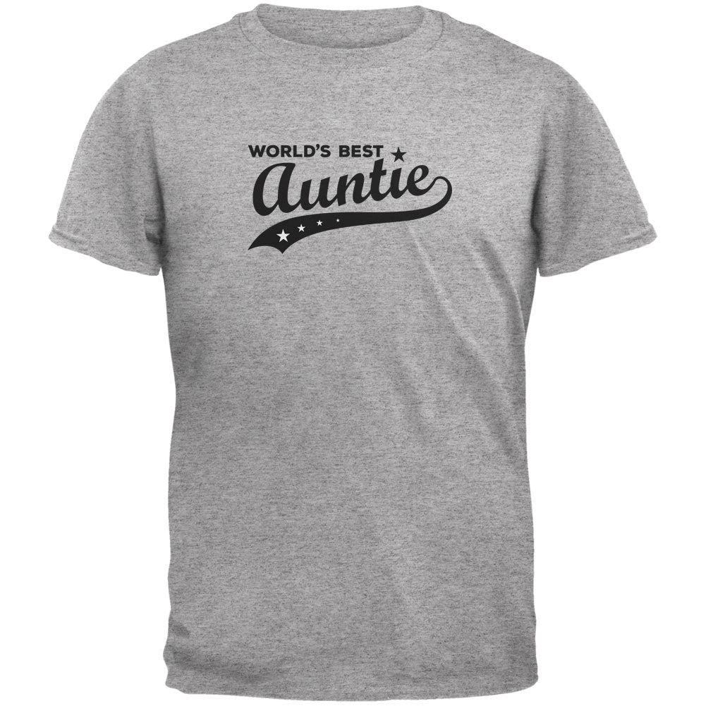 World's Best Auntie Heather Grey Adult T-Shirt Men's T-Shirts Old Glory 2XL Grey 