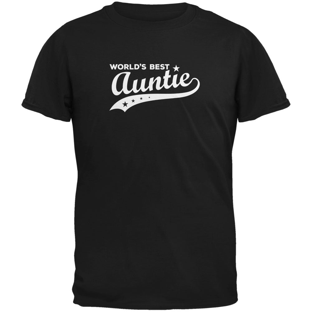 World's Best Auntie Black Adult T-Shirt Men's T-Shirts Old Glory 2XL Black 