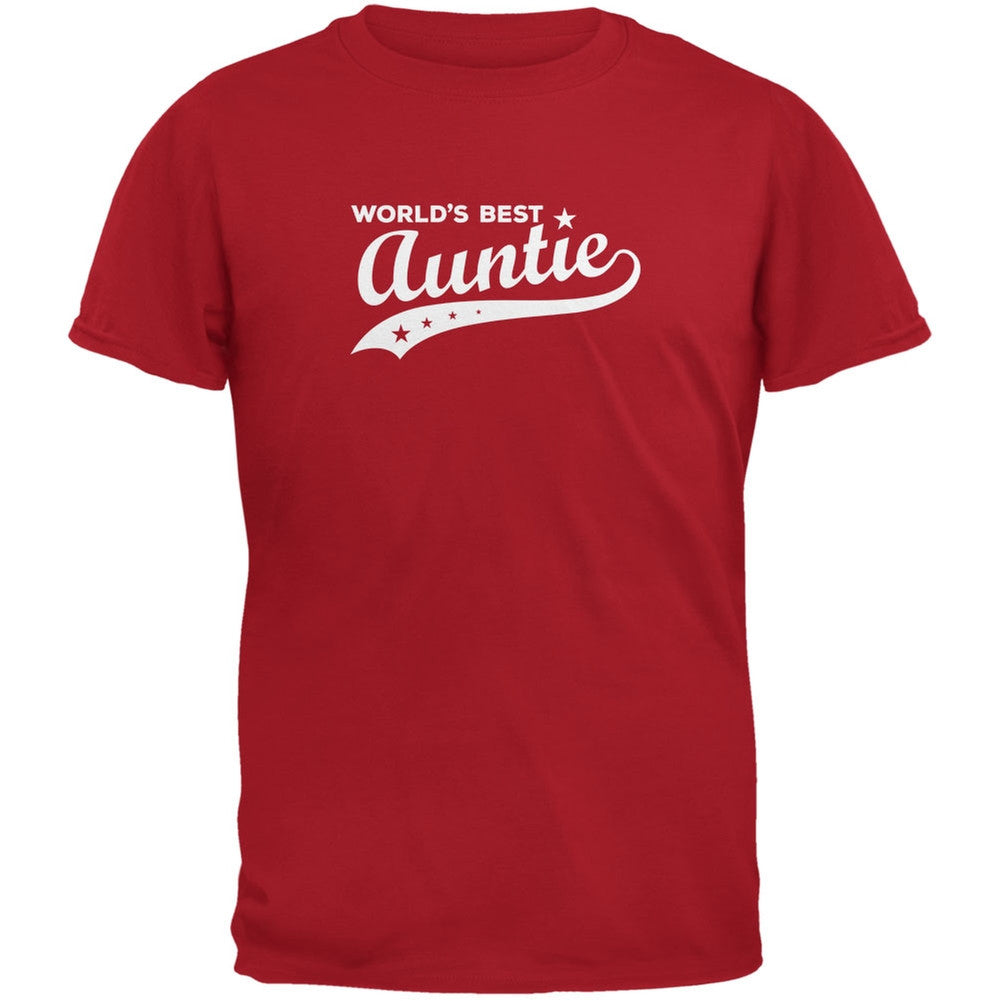 World's Best Auntie Red Adult T-Shirt Men's T-Shirts Old Glory 2XL Red 