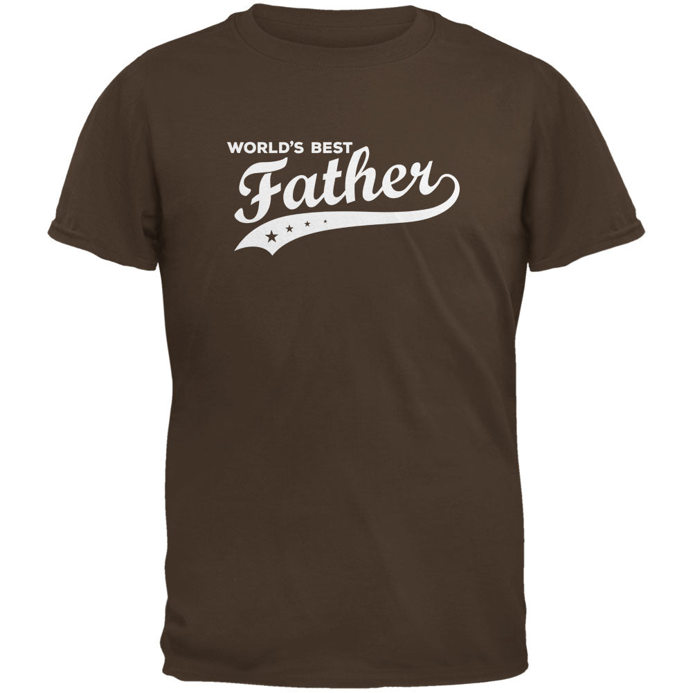 Father's Day - World's Best Father Brown Adult T-Shirt Men's T-Shirts Father's Day 2XL Brown 