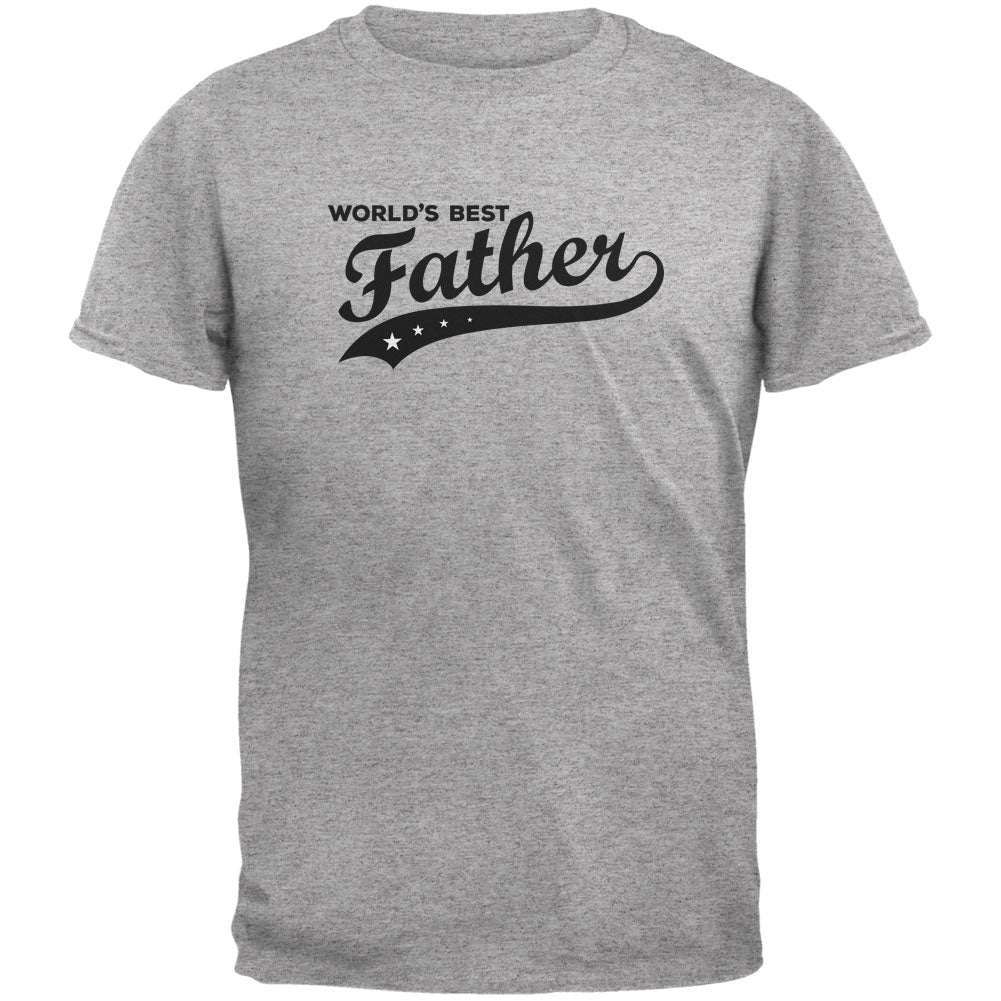 Father's Day - World's Best Father Heather Grey Adult T-Shirt Men's T-Shirts Father's Day 2XL Grey 