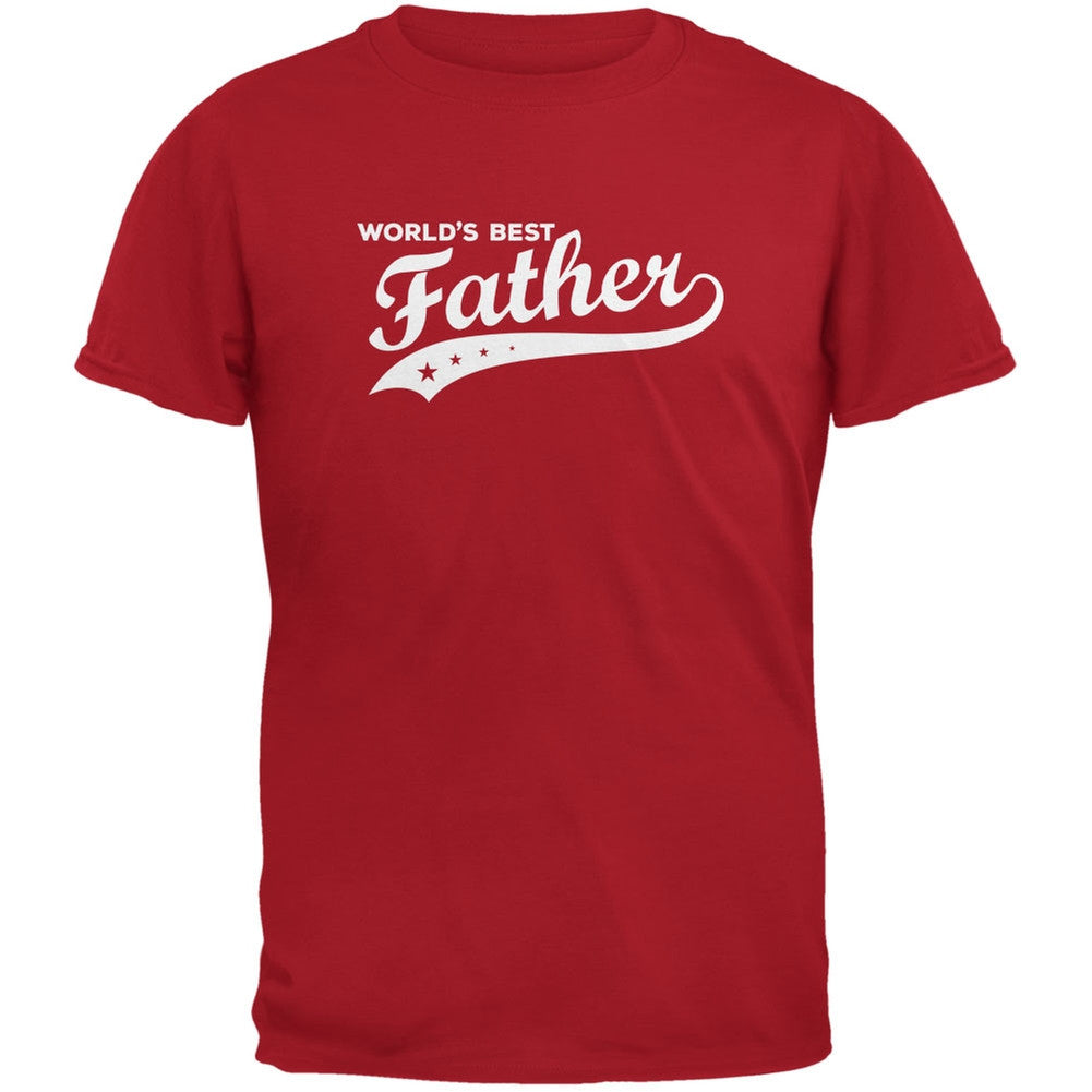 Father's Day - World's Best Father Red Adult T-Shirt Men's T-Shirts Old Glory 2XL Red 