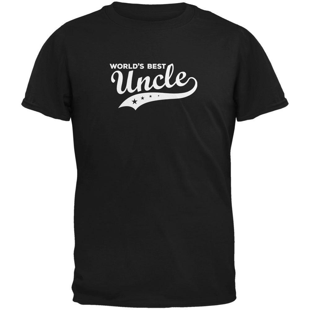 World's Best Uncle Black Adult T-Shirt Men's T-Shirts Family 2XL Black 