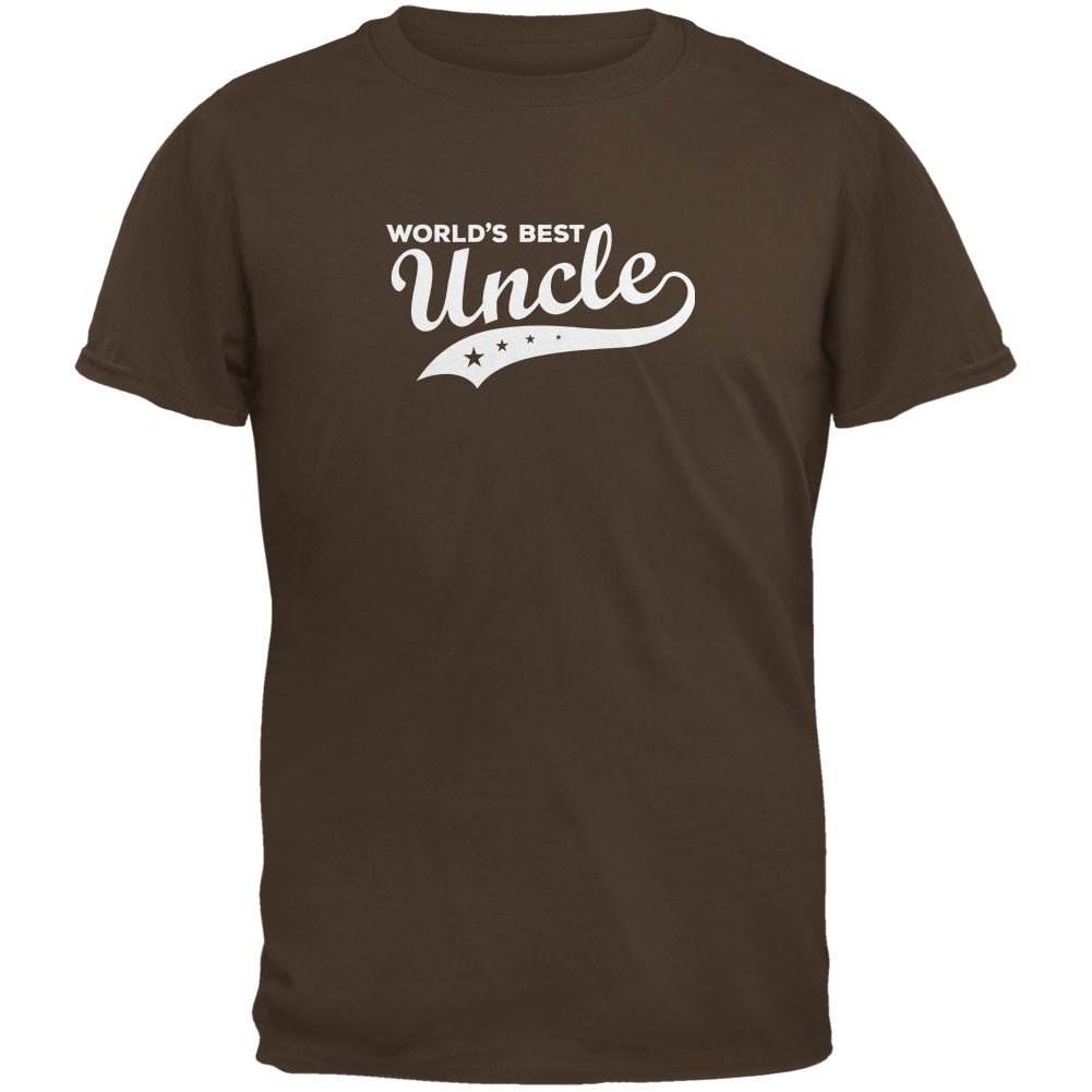 World's Best Uncle Brown Adult T-Shirt Men's T-Shirts Family 2XL Brown 