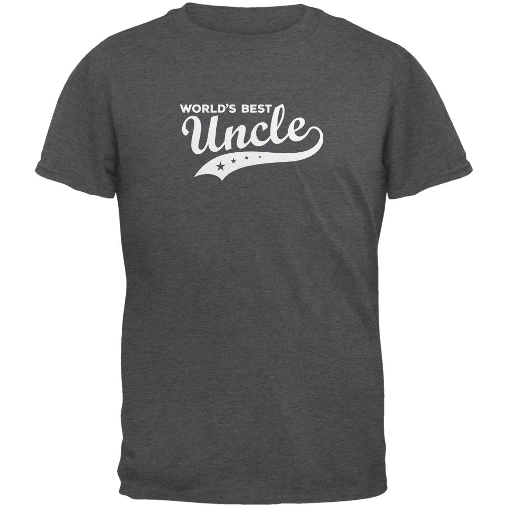 World's Best Uncle Dark Heather Adult T-Shirt Men's T-Shirts Family 2XL Grey 