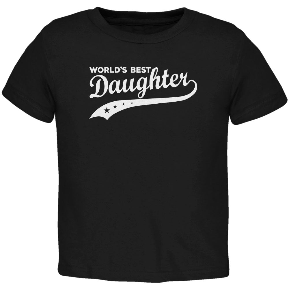 World's Best Daughter Black Toddler T-Shirt Toddler T-Shirts Old Glory 2T Black 