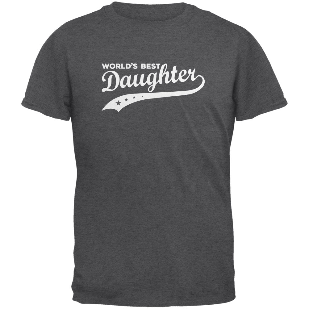 World's Best Daughter Dark Heather Adult T-Shirt Men's T-Shirts Old Glory 2XL Grey 