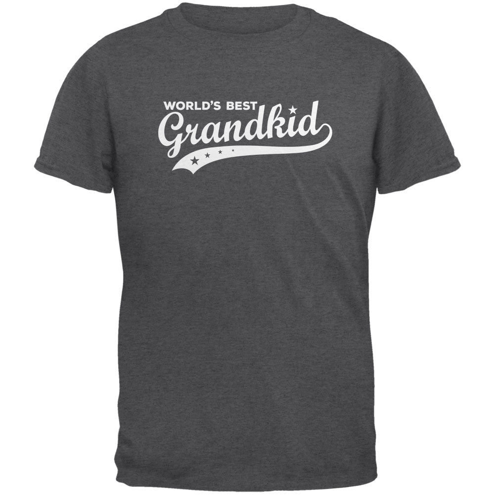 World's Best Grandkid Dark Heather Adult T-Shirt Men's T-Shirts Old Glory 2XL Grey 