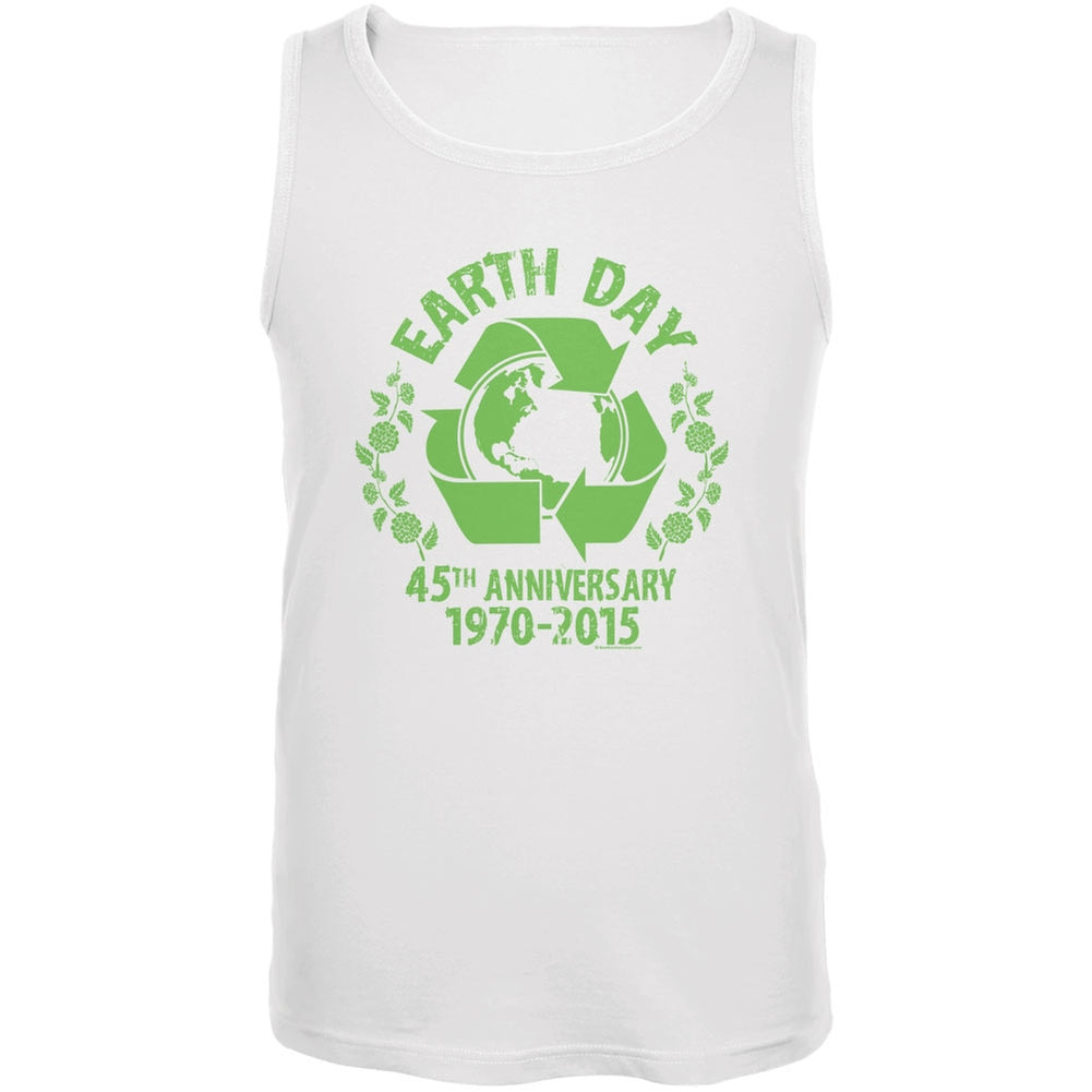 Earth Day - 45th Anniversary White Adult Tank Top Men's Tank Tops Old Glory 2XL White 