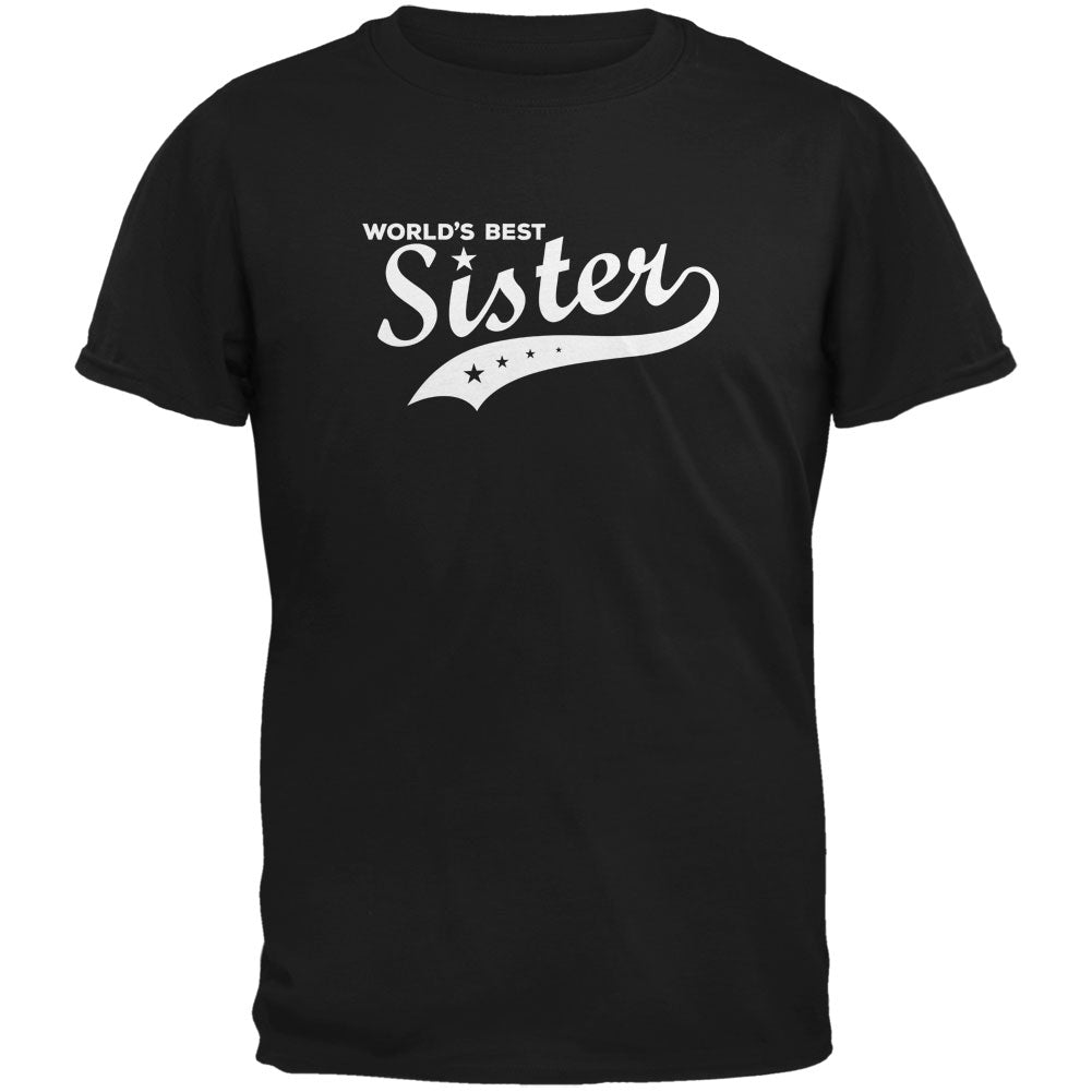 World's Best Sister Black Adult T-Shirt Men's T-Shirts Old Glory 2XL Black 