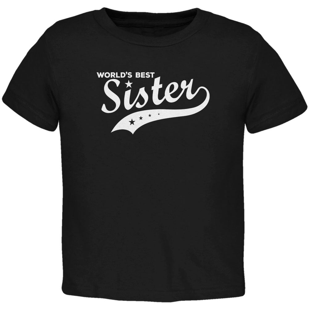 World's Best Sister Black Toddler T-Shirt Toddler T-Shirts Old Glory 2T Black 