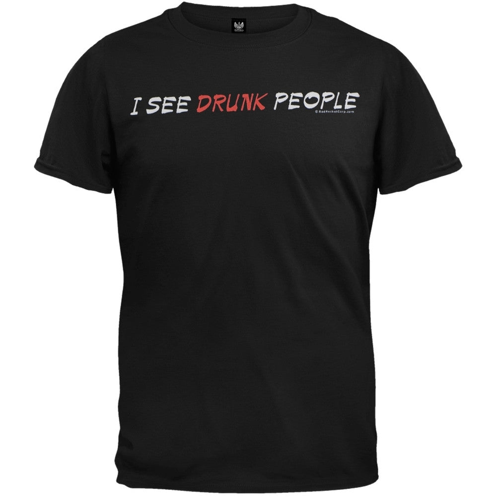 I See Drunk People T-Shirt Men's T-Shirts Old Glory 2XL Black 